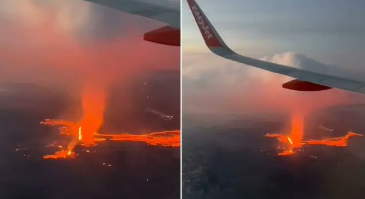 VIDEO: Volcán en Islandia entra en erupción por séptima vez en lo que va del año