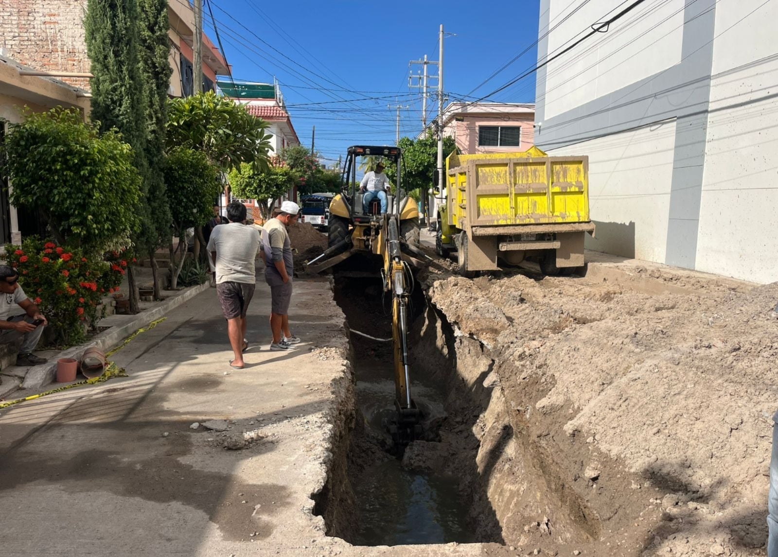 Obra por fuga de aguas residuales