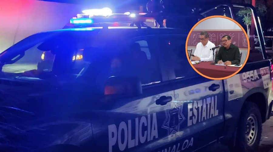 Gerardo Mérida y Feliciano Castro (circulo), Policía Estatal (fondo)