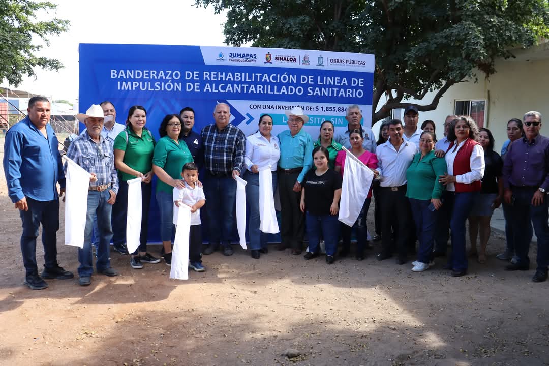 autoridades dan banderazo para rehabilitación de alcantarillado en Sinaloa de Leyva