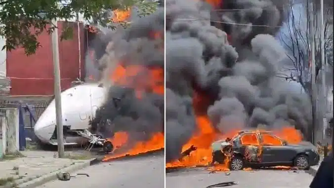 VIDEO: Avión pierde el control y choca contra zona residencial en Argentina; hay 2 muertos