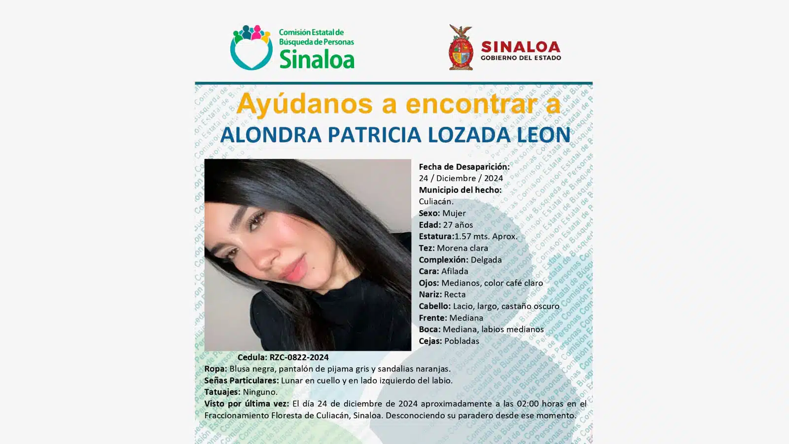 Buscan a Alondra Patricia, desaparecida el 24 de diciembre