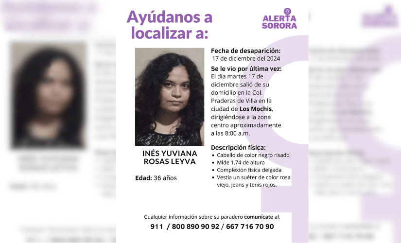 Ficha de búsqueda de Inés Yuviana Rosas Leyva