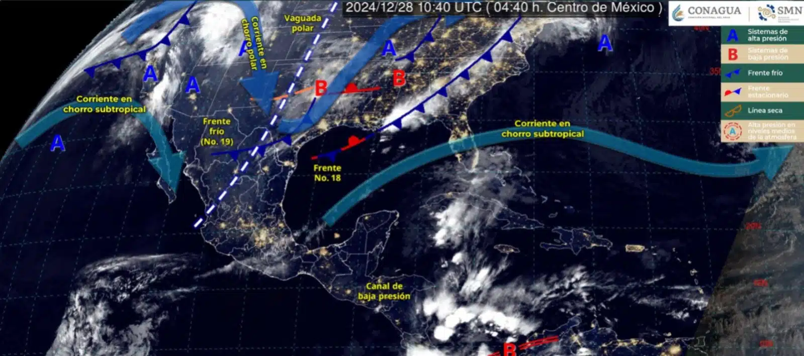 Frente frio 18 deja de afectar a méxico