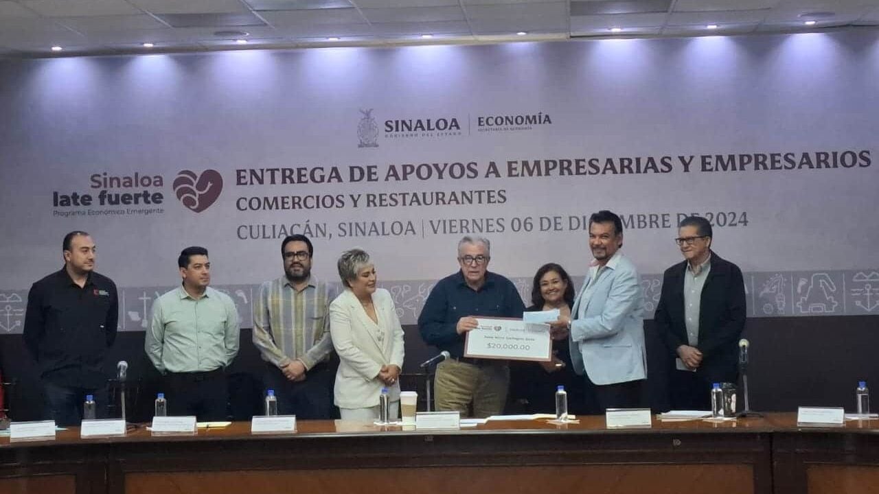 Gobierno del Estado entrega apoyos hasta 20 mil pesos a restauranteros y comerciantes Culiacán