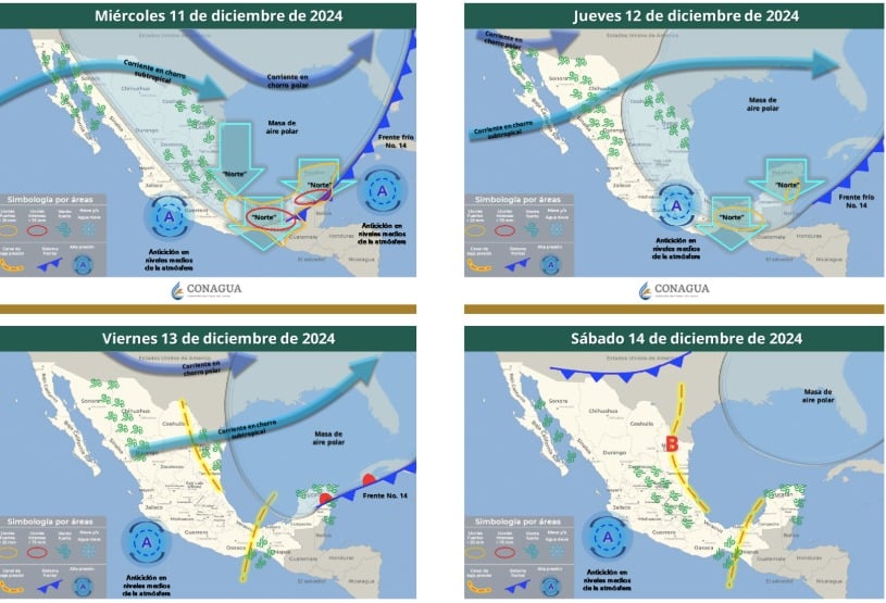 Pronóstico del clima extendido publicado por el SMN