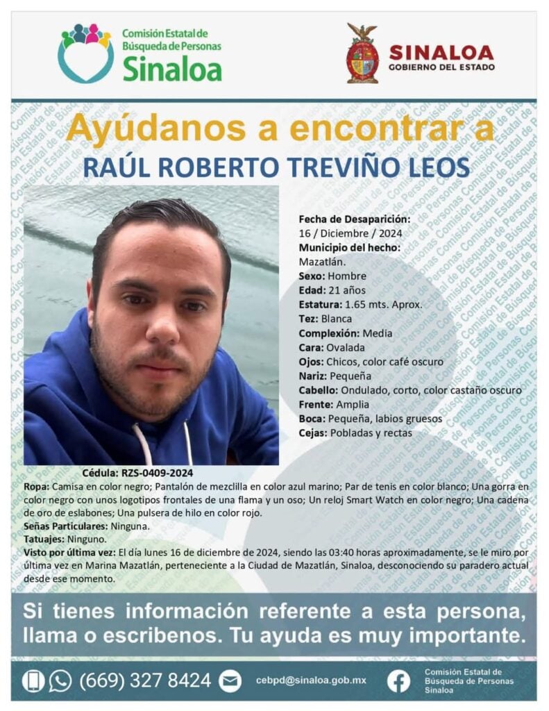 Ficha de búsqueda de Raúl Roberto Treviño Leos.