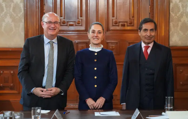 Claudia Sheinbaum sostiene encuentro con el presidente del Banco Interamericano de Desarrollo