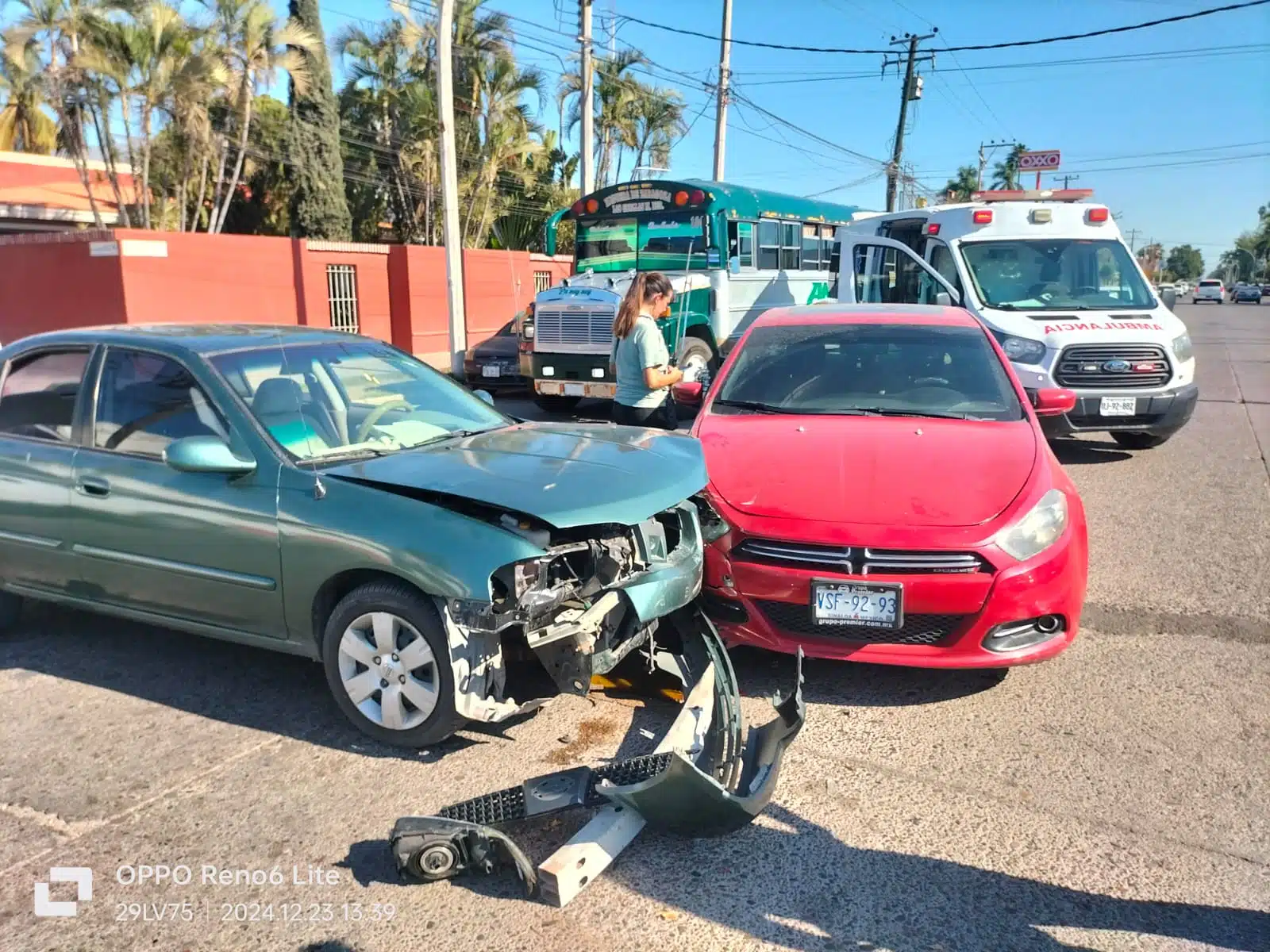 Un lesionado tras accidente automovilístico en el sector poniente de Los Mochis