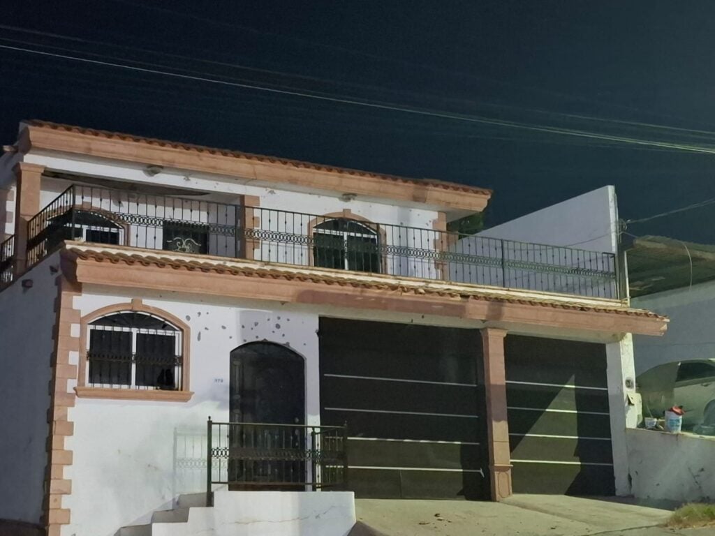 La fachada de una vivienda fue baleada por sujetos armados al sur de Culiacán