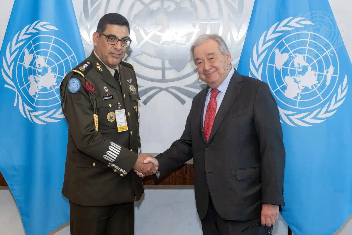 General mexicano Ramón Guardado sostuvo un encuentro con el Secretario General de la ONU, Antonio Guterrez,