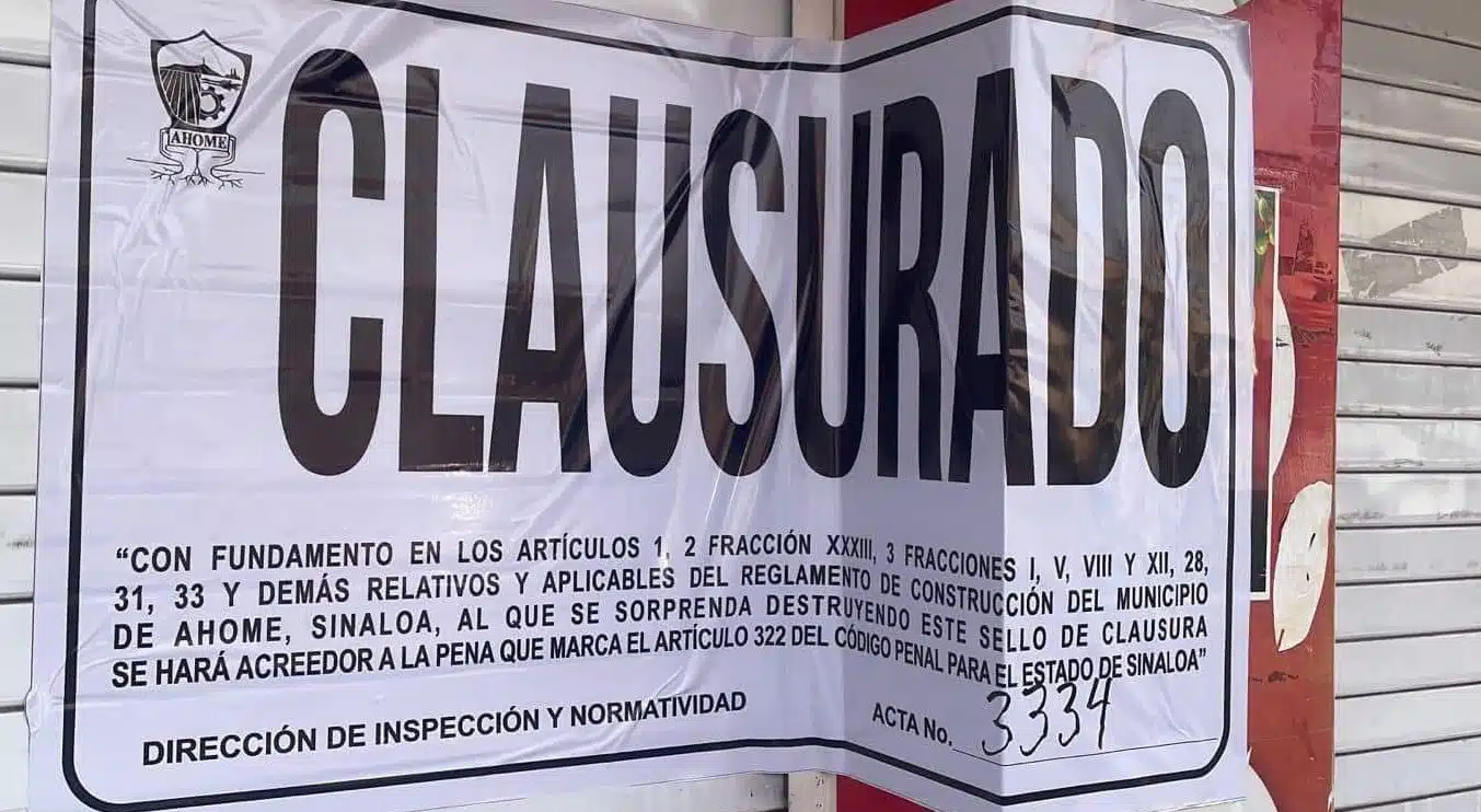 Sellos de clausura en una tienda