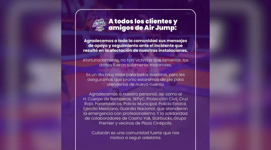 Air Jump-comunicado-tras incendio-Culiacán