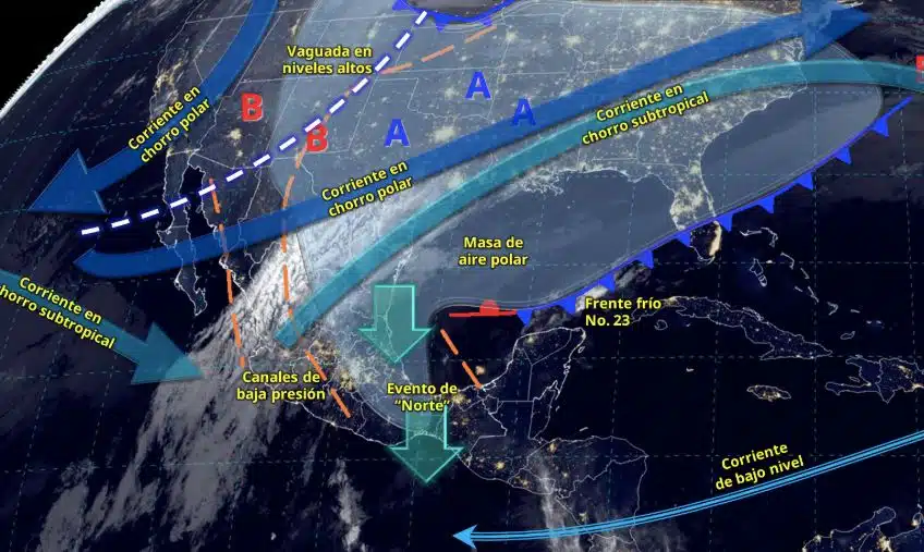 Aire polar, lluvias y “Norte” tomarán hoy estas zonas del país