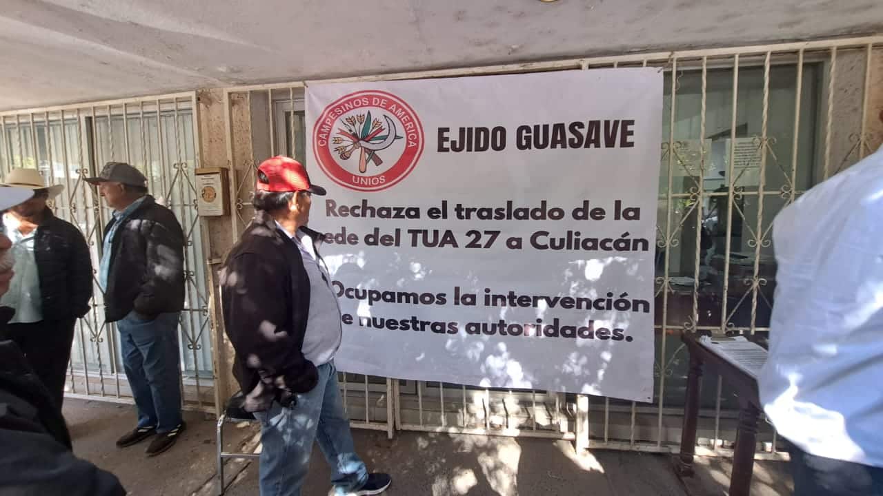 Campesinos de Guasave se manifiestan contra el traslado del Tribunal Unitario Agrario a Culiacán