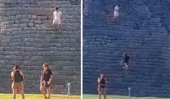 VIDEO: Turistas desatan indignación al escalar el Castillo de Chichén Itzá e ignorar restricciones