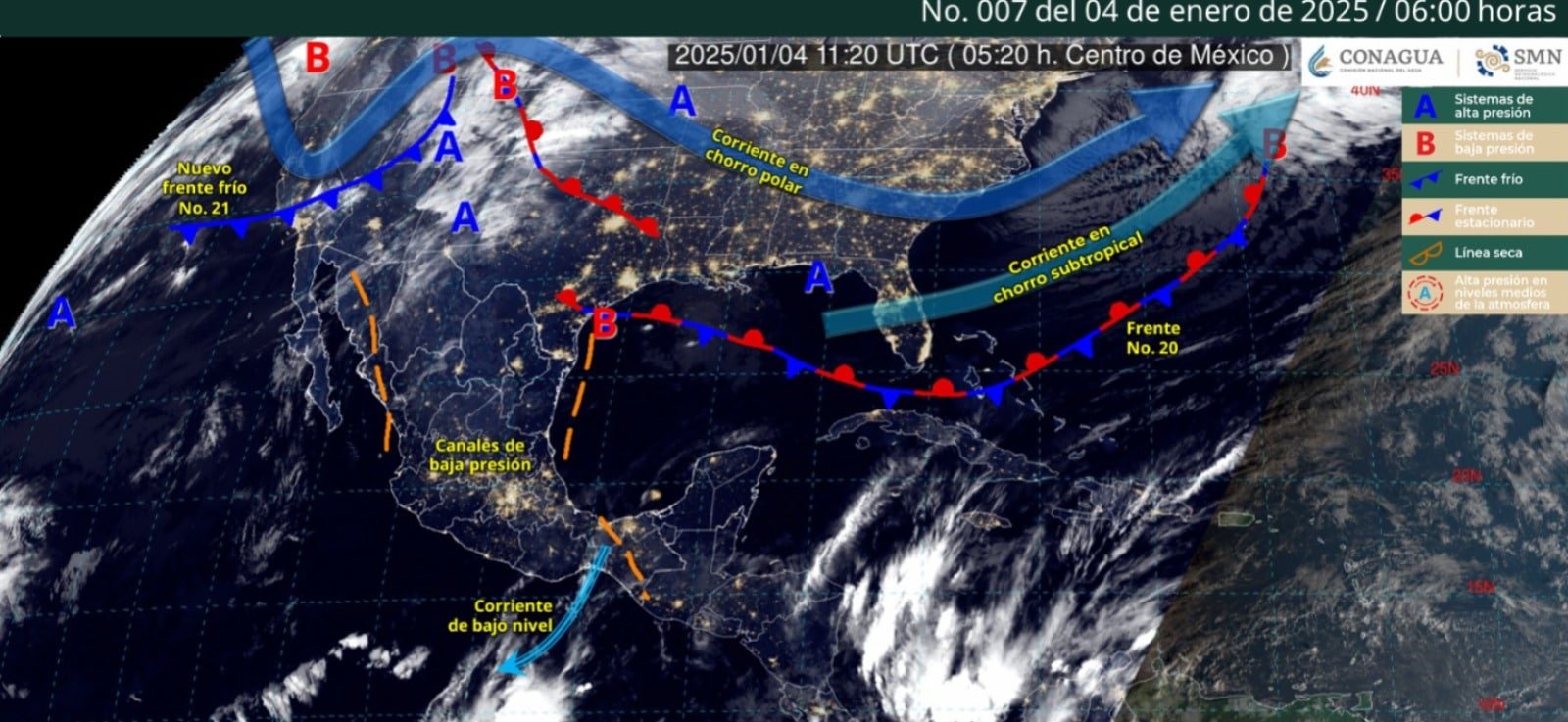 Clima méxico 04 enero 2025