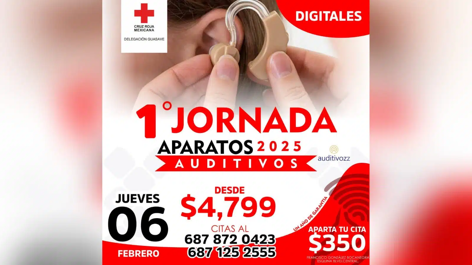 Cruz Roja Guasave audiometrías gratis soluciones auditivas