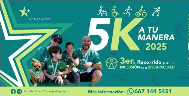 Estrella Guía tendrá su tercer recorrido 5K por la inclusión en Culiacán