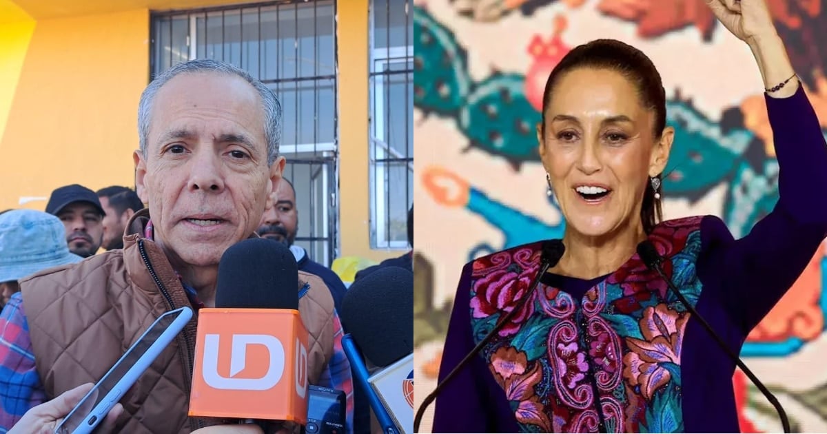 Gerardo Vargas, alcalde de Ahome, y Claudia Sheinbaum, presidenta de México.