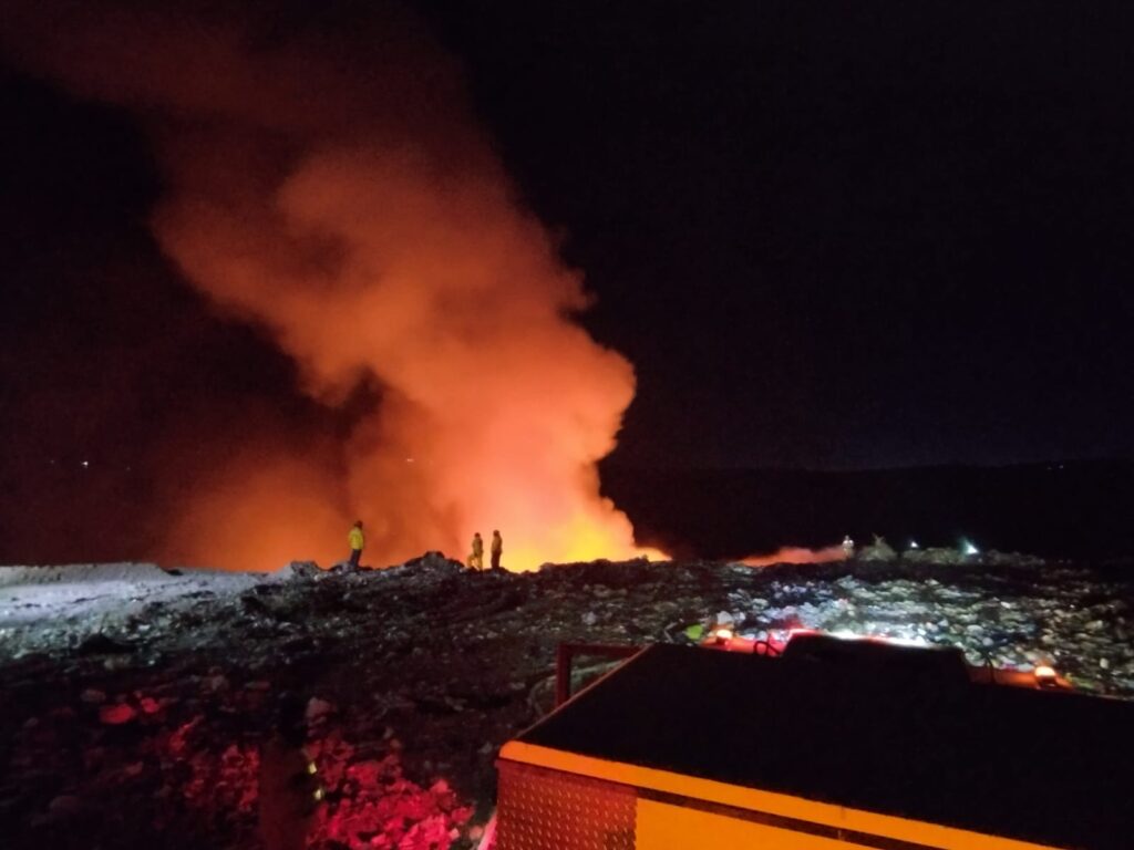 Incendio en el basurón municipal de Culiacán.