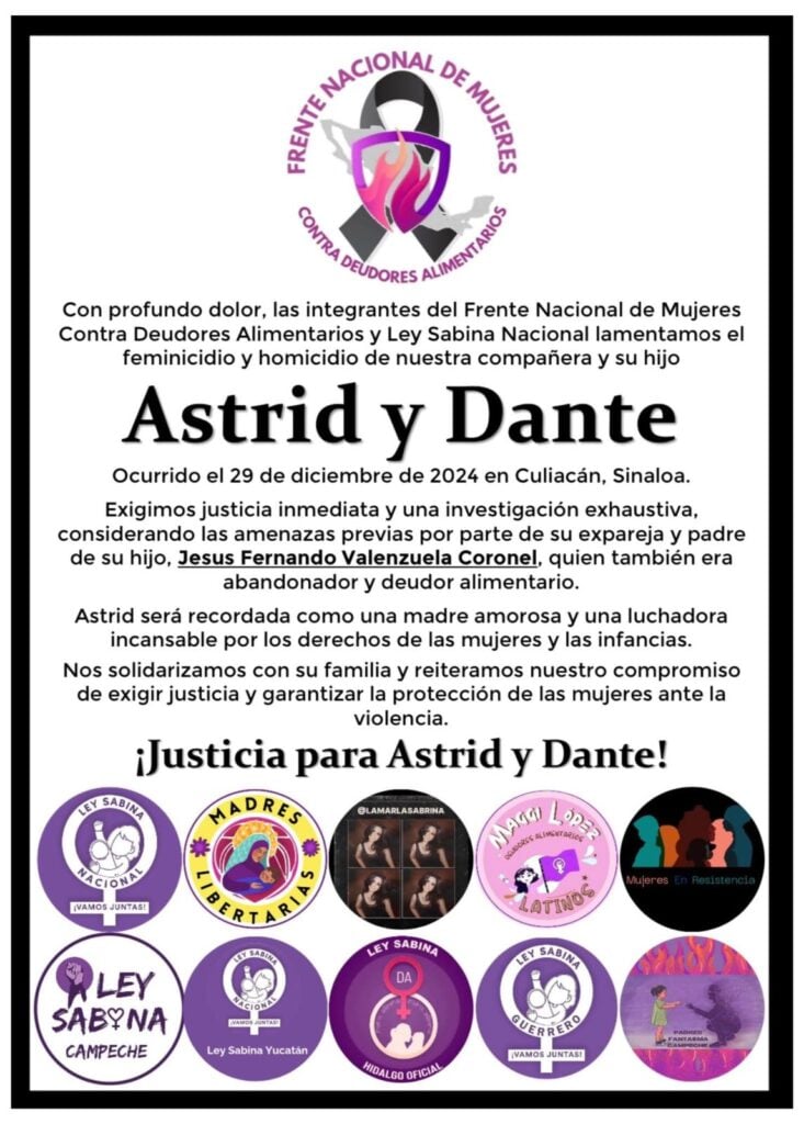 Jesús Fernando, presunto feminicida de Astrid y homicida de su hijo Dante, es deudor alimentario