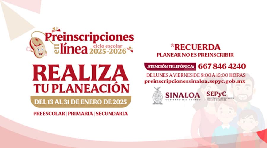 Más de 48 mil niños ya están registrados preinscripciones Sinaloa