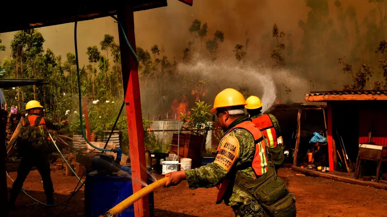 México envía apoyo a California para combatir incendios en Los Ángeles