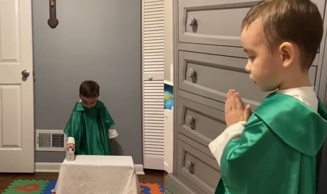 VIDEO: Niño enternece las redes por su manera de jugar a ser sacerdote