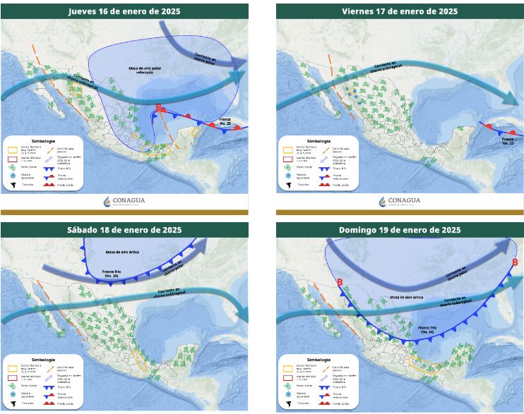 Pronóstico del clima extendido a 96 horas. SMN
