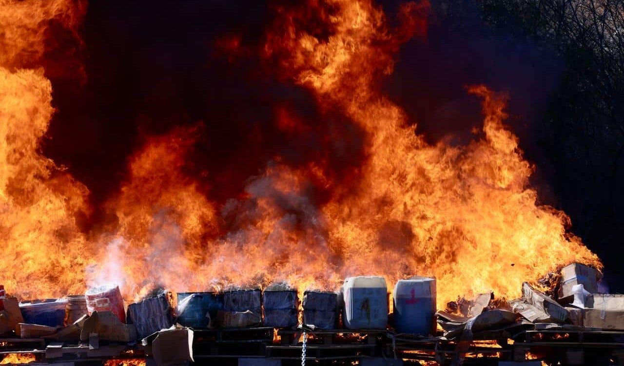 Incineración de drogas y objetos ilícitos