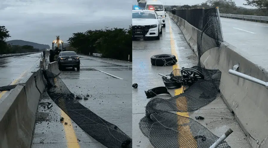 Se registra fuerte accidente en el libramiento Mazatlán