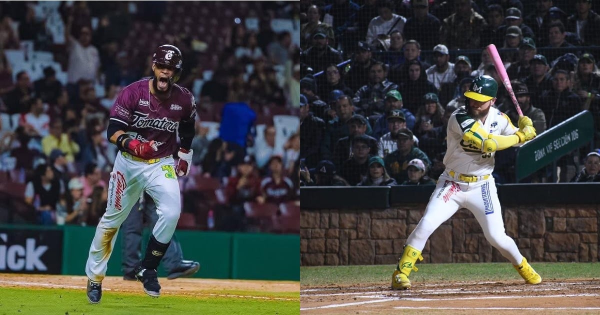 Jugadores de Tomateros de Culiacán y Cañeros de Los Mochis.