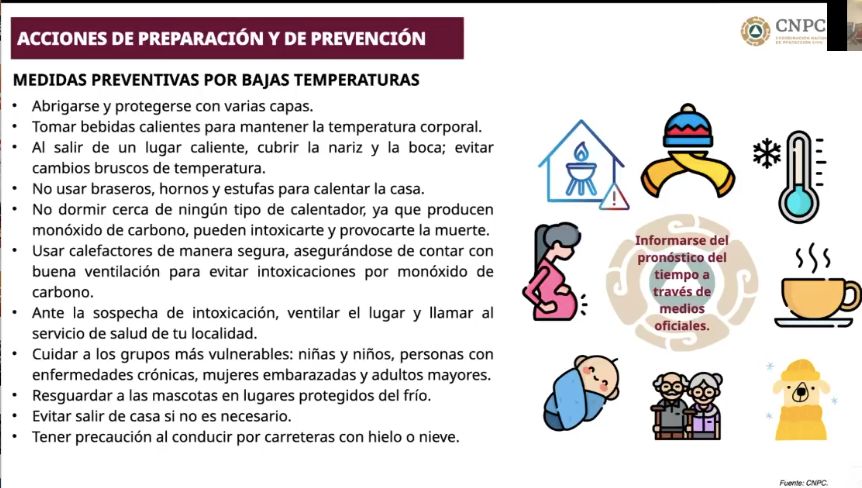 Toma precauciones y sigue las recomendaciones de Protección Civil ante onda fría