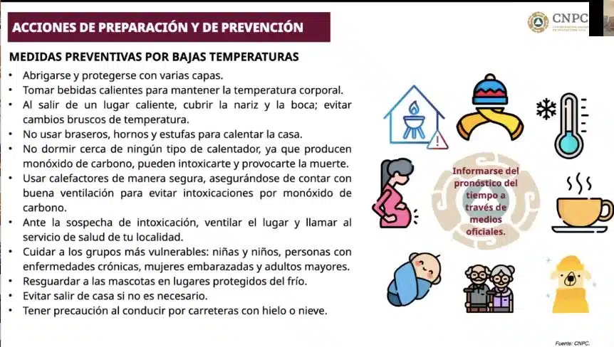 Toma precauciones y sigue las recomendaciones de Protección Civil ante onda fría