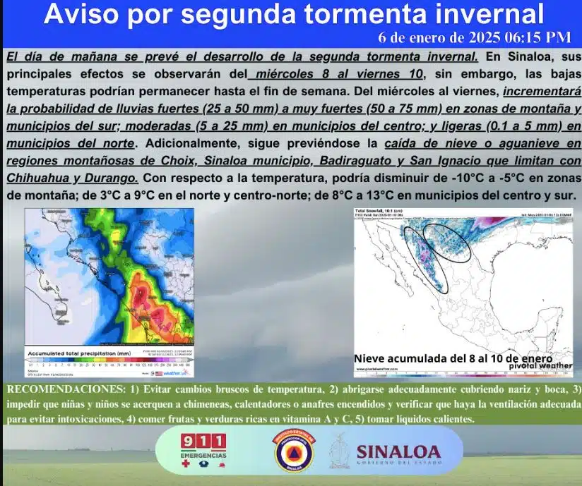 Toma precauciones y sigue las recomendaciones de Protección Civil ante onda fría