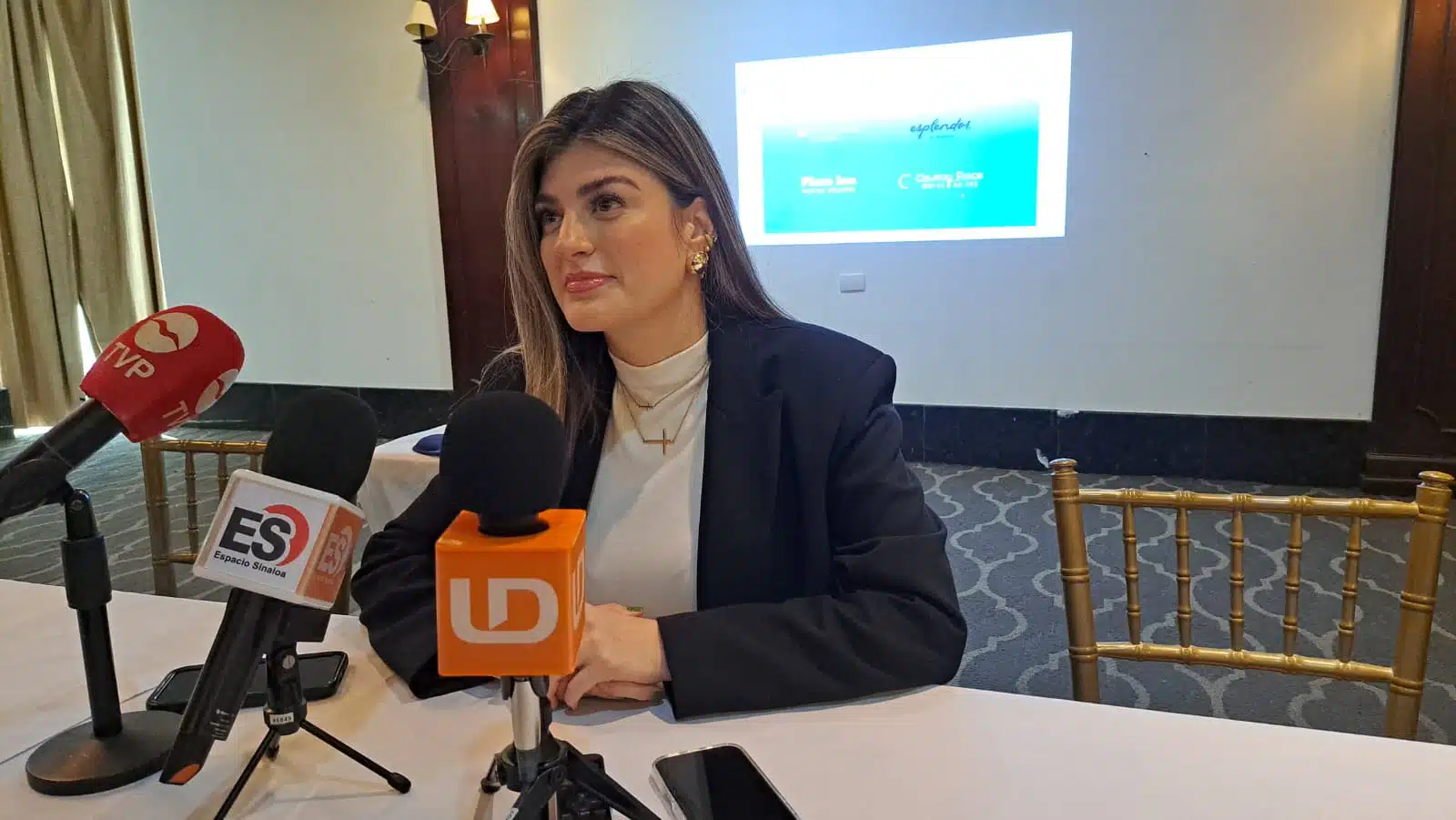 Verónica Medel Arce en conferencia de prensa