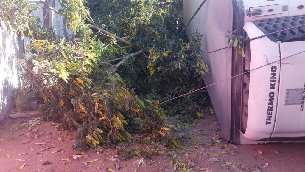 Fue un fuerte estruendo: tráiler se sale de carretera y termina volcado en la salida sur de Mazatlán