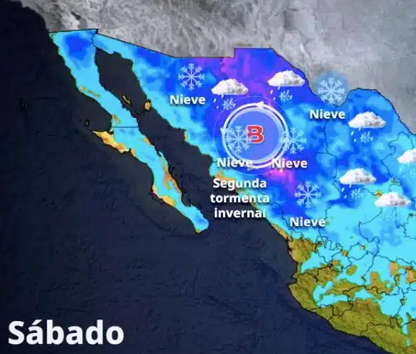 Así se marca el desplazamiento de la segunda tormenta invernal de la temporada, a partir del jueves sobre el norte de Sinaloa. También se presenta el acumulado de lluvias y anomalías positivas que va (2)