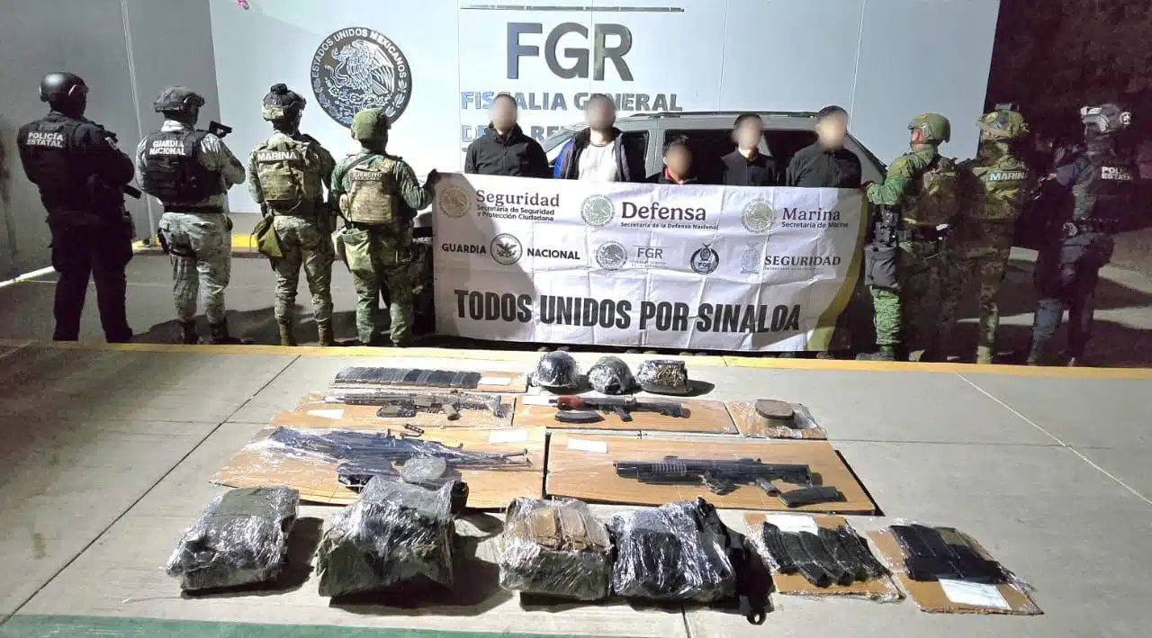 Detienen a cinco hombres con armas de alto poder en Elota, Sinaloa