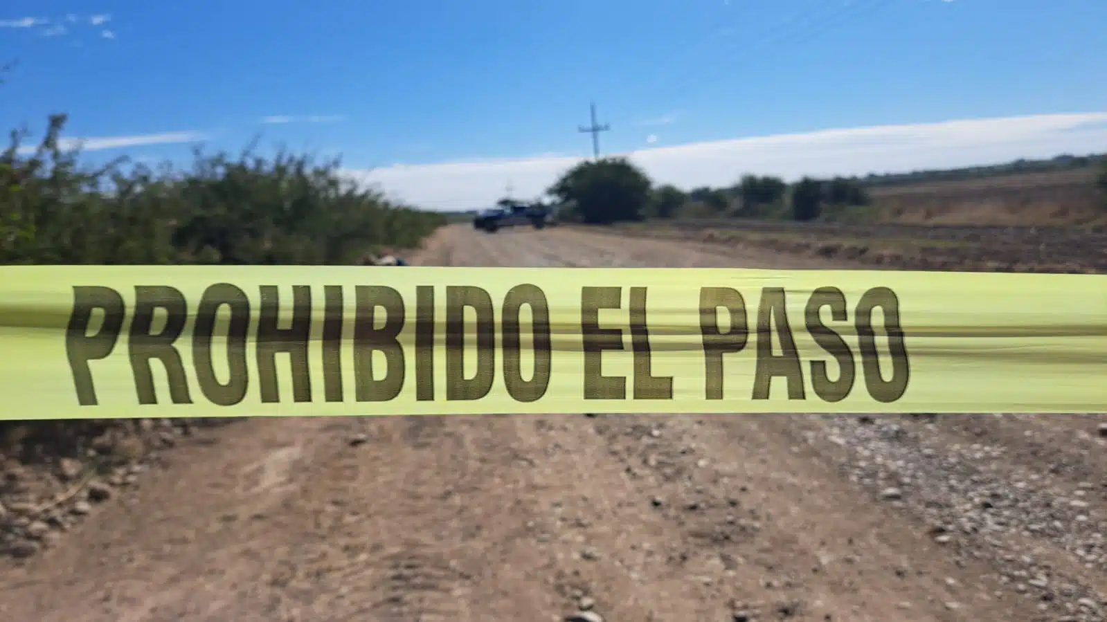 Camino de terracería donde se encontro cuerpo sin vida de un hombre