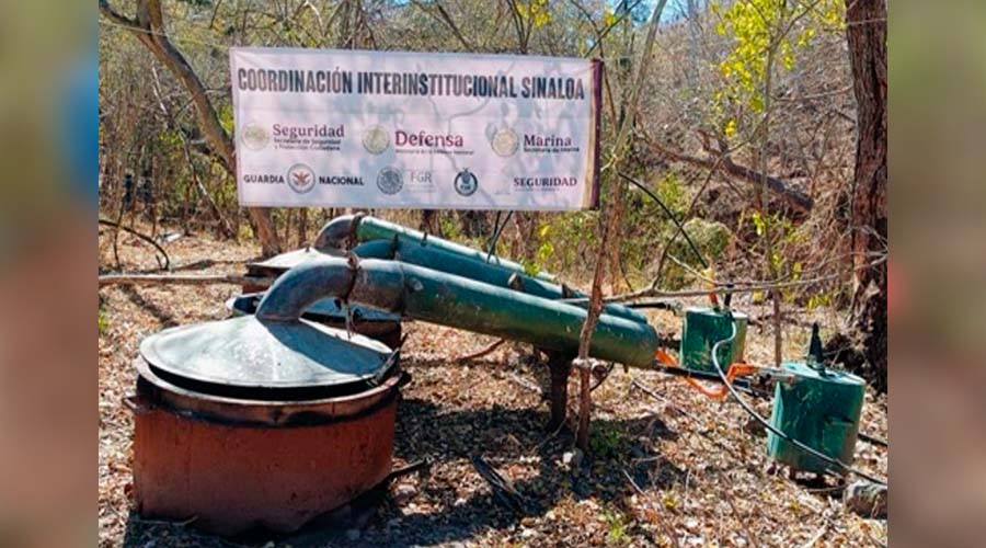 Parte de los aseguramientos a laboratorios en Sinaloa