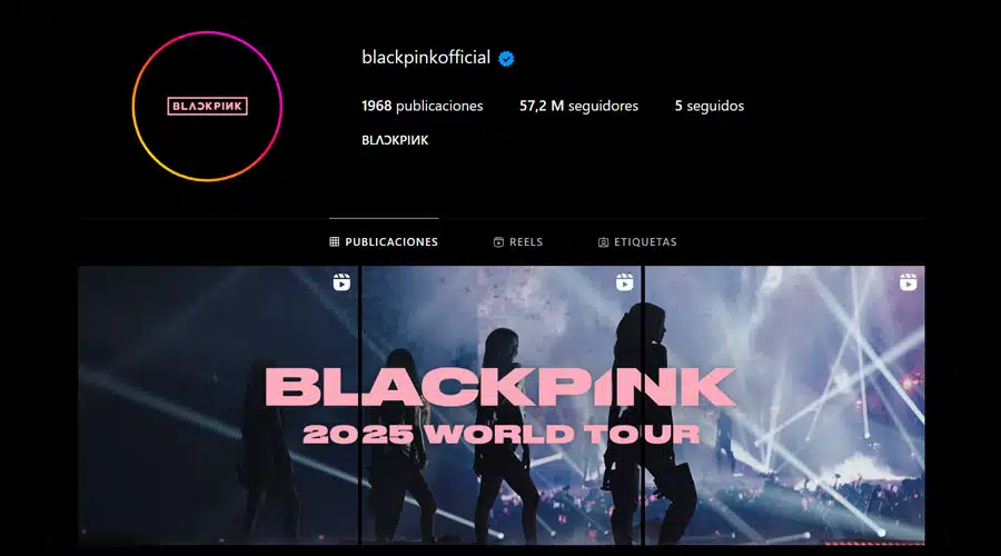 Perfil de Blackpink en Instagram