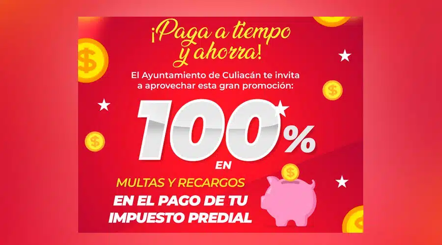 Gráfico promocional de descuentos del impuesto predial en Culiacán