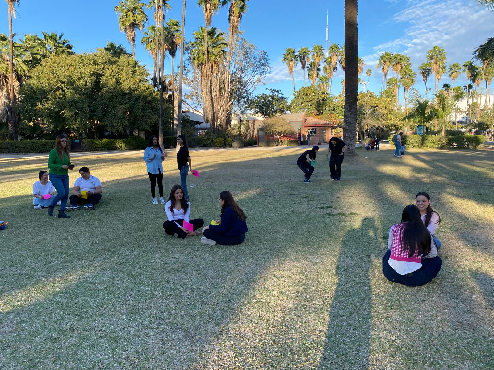 Jóvenes en actividades recreativas en un parque