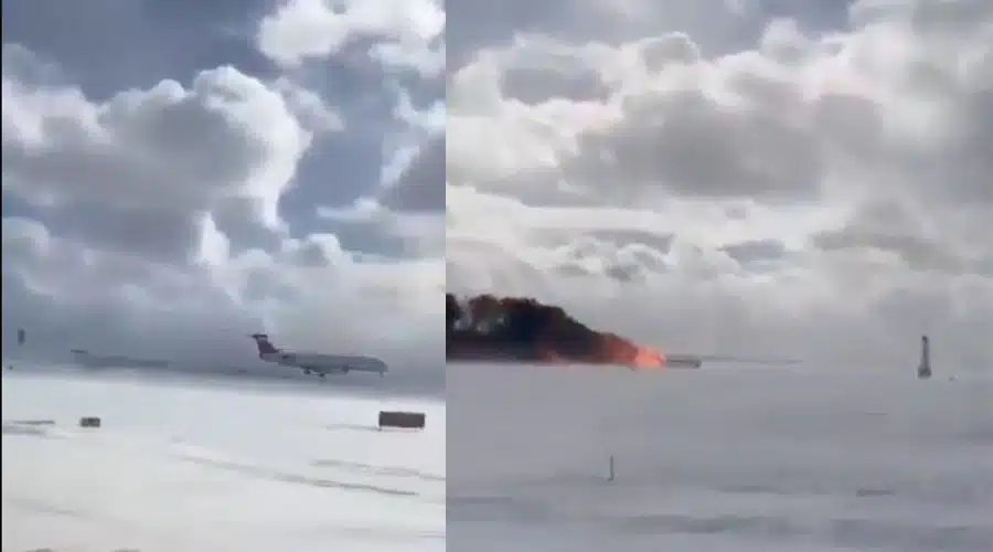 Momento del accidente aéreo en Canadá