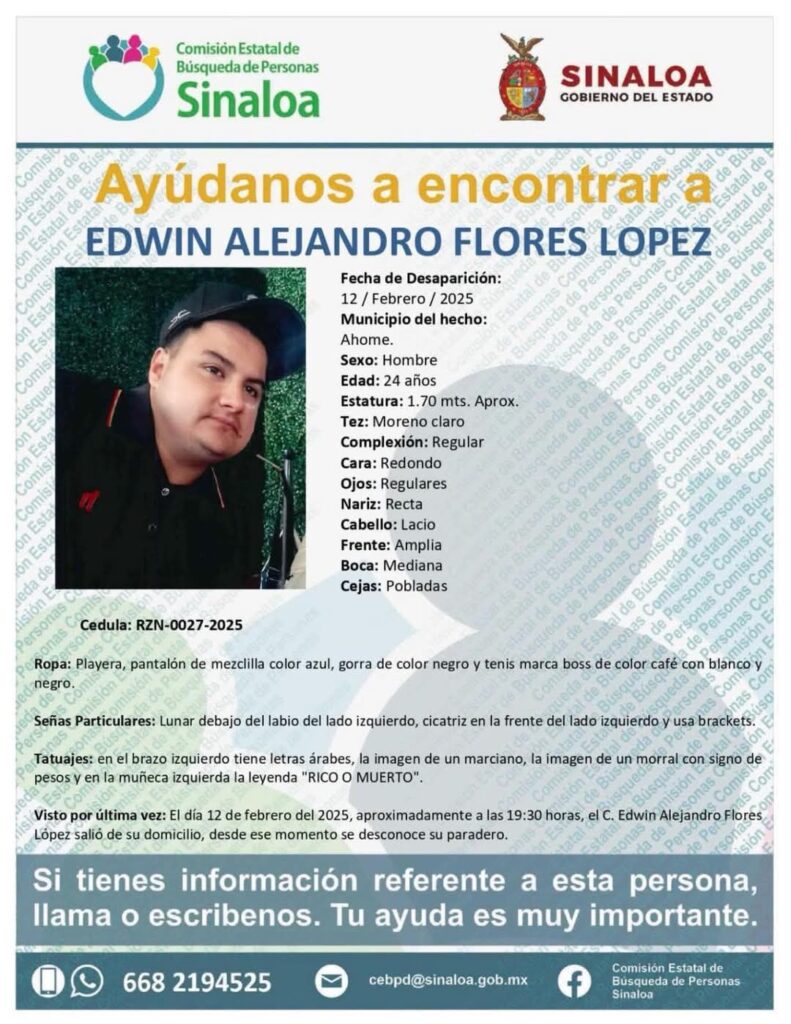 Nota de "Edwin Alejandro", Busqueda en curso por Mochis, Sin