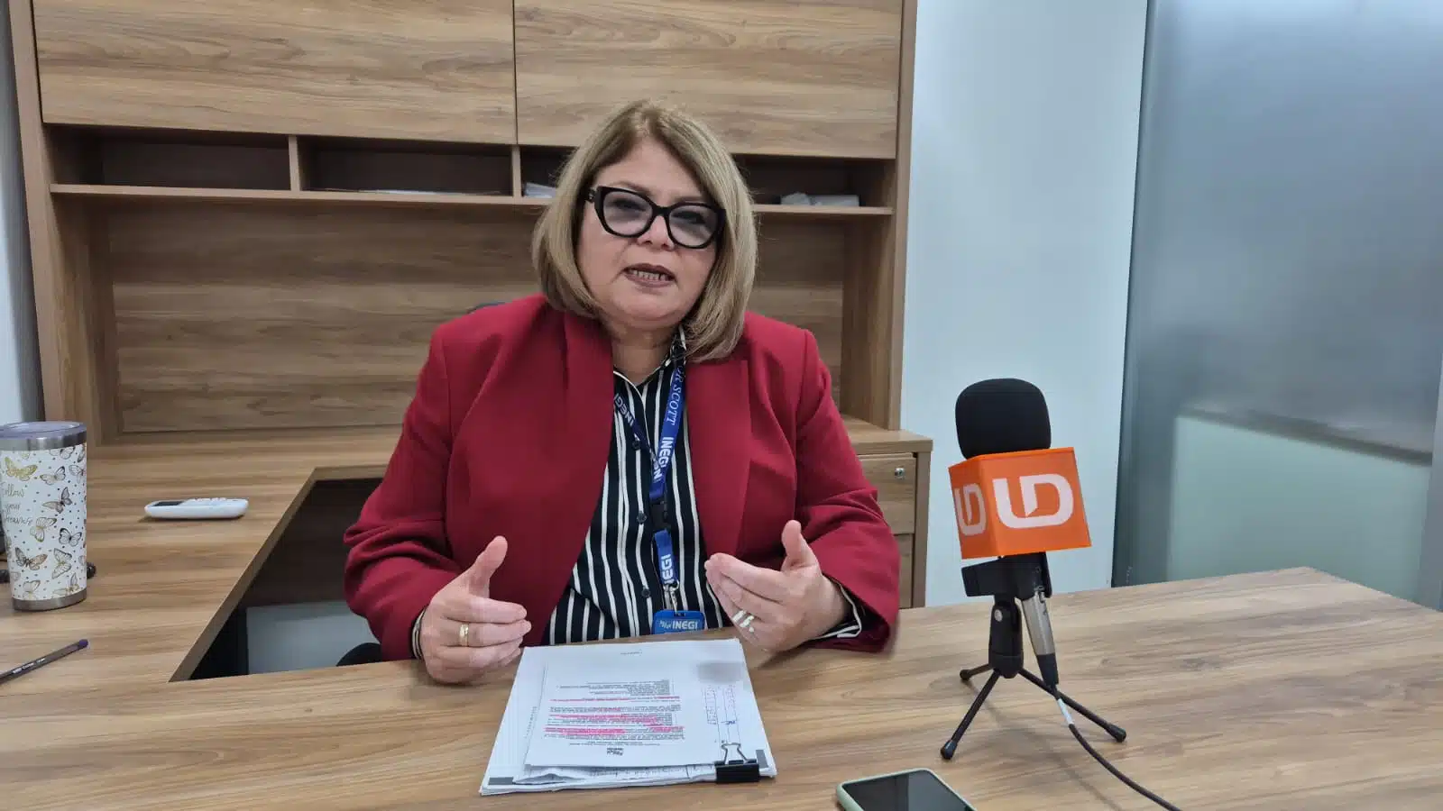 Leonor Scott Molina, coordinadora estatal de INEGI hablando sobre la situación en Sinaloa