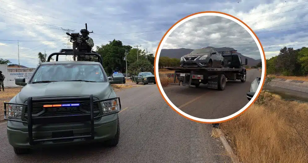 Militares en el lugar del enfrentamiento, donde aseguraron vehículos y detuvieron a personas.