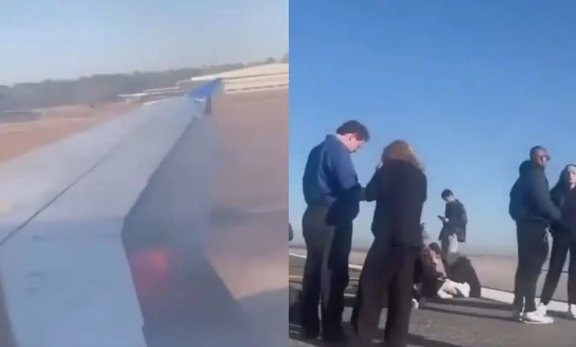 VIDEO: Vuelo de Houston a Nueva York es evacuado de emergencia por falla en el motor del avión